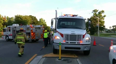 Engine 32 and Hazmat 29 Stock Footage 933162