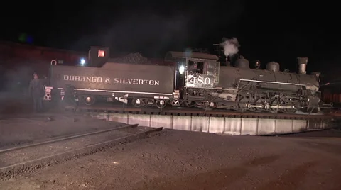 Engine #480 being put to bed. Stock Footage 44187128