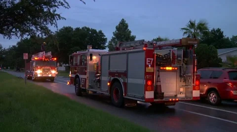 Engine 7 and Engine 1 Stock Footage 934156
