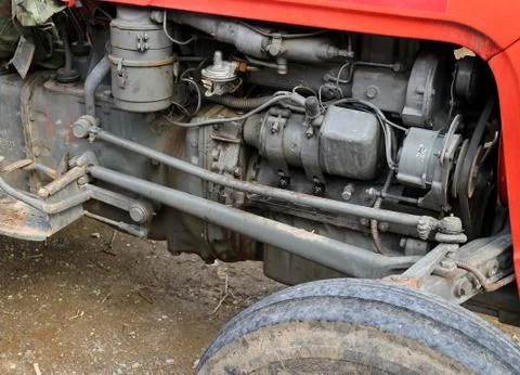 The engine of a agricultural tractor Stock Photos