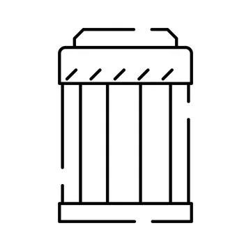 Engine air filter industrial part line art Stock Illustration