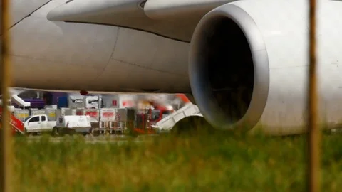 Engine aircraft close-up Stock Footage 94769984
