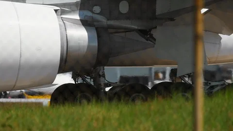 Engine aircraft close-up Stock Footage 95289484