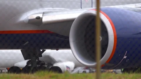 Engine of airliner Stock Footage 76413907