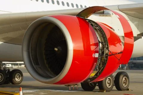 Engine of the airplane Stock Photos