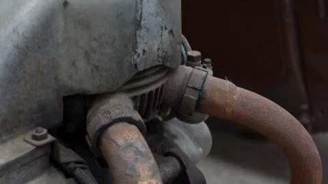 Engine and exhaust pipe Stock Photos