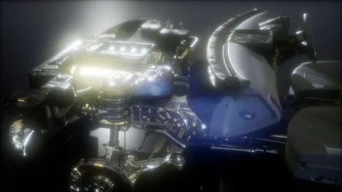 Engine and other parts visible in car Stock Footage 99576842