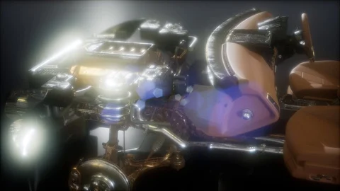 Engine and other parts visible in car Stock Footage 101567410