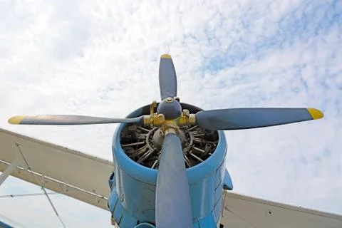 The engine and propeller plane AN2. Stock Photos