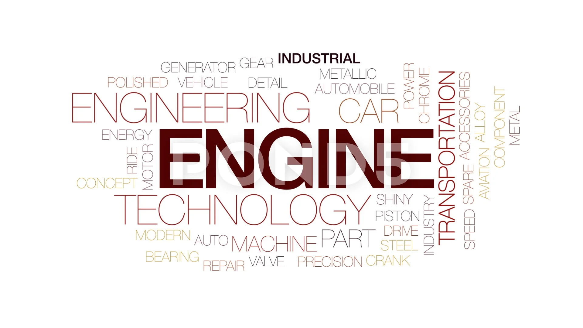 Engine animated word cloud, text design ... | Stock Video | Pond5