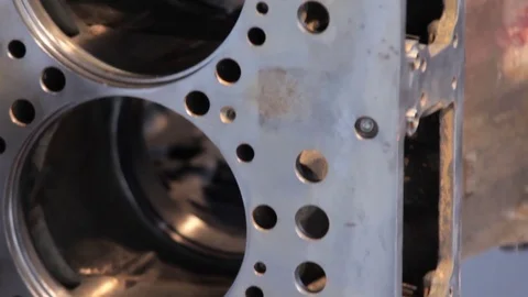 Engine assembly. Diesel engine block. block of cylinders close up 動画素材 78496087