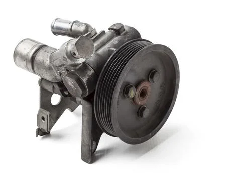 Engine attachments - power steering, a pump that pumps oil to the steering ra Stock Photos