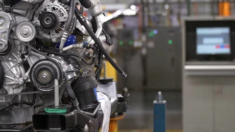 Engine in Automobile Manufacturing Plant 動画素材 74935993