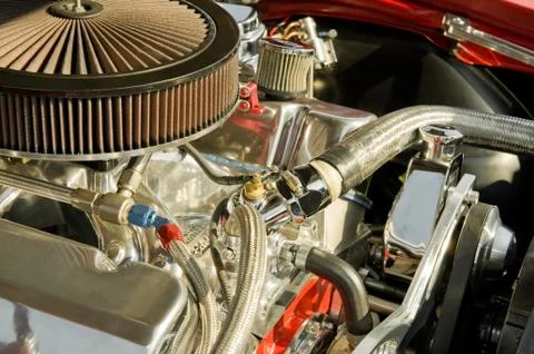 Engine bay detail Stock Photos