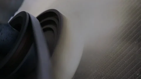 Engine Belt Spinning Close Up, Engine Spinning, Machinenery background beautiful Stock Footage 153491274