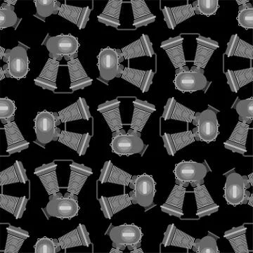 Engine bike pattern seamless. Motor motorcycle background. Vector illustratio Illustrazione stock
