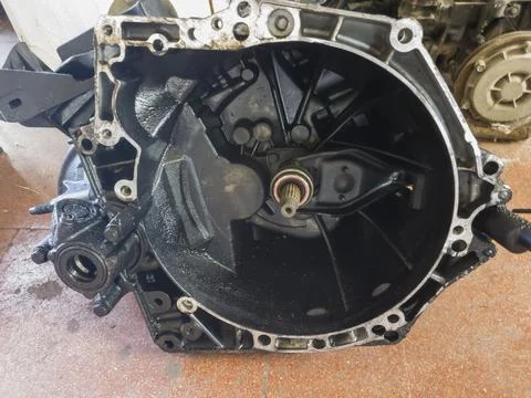 Engine block burst in maintenance 库存照片