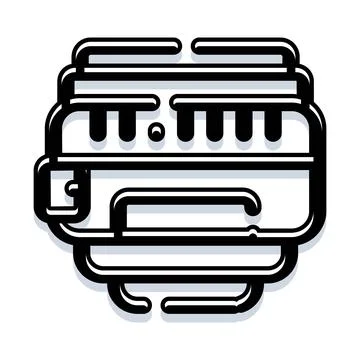 Engine block line art technical illustration Иллюстрация