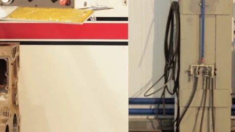 Engine block repair process. internal combustion engine block. turning of the Stock Footage 78183757