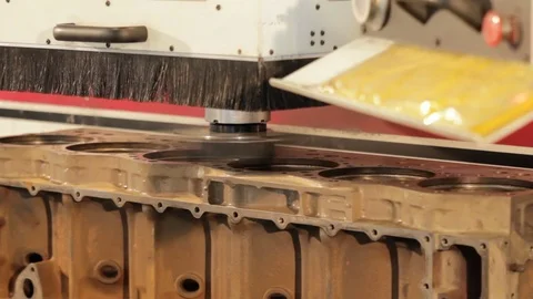 Engine block repair process. internal combustion engine block. turning of the Stock Footage 78183934