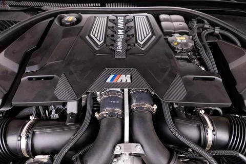 Engine of BMW car Stock Photos