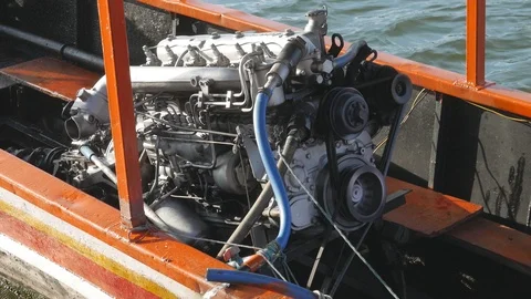 The engine boat. Stock Footage 115966195