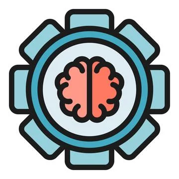 Engine brain icon vector flat Stock Illustration