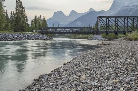Engine Bridge over the Bow River Stock Photos