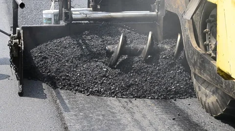 Engineฺ Build Road Asphalt Lane Blacktop (2 Shot front and back side) Stock Footage 41017956