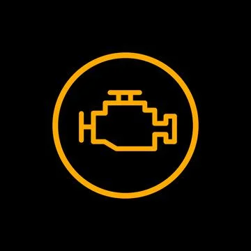 Engine car check icon. Car vector dashboard engine silhouette alert symbol Stock Illustration