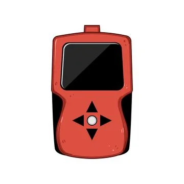 Engine car diagnostic scanner cartoon vector illustration Stock Illustration