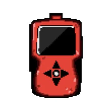 Engine car diagnostic scanner pixel art vector illustration 库存插图