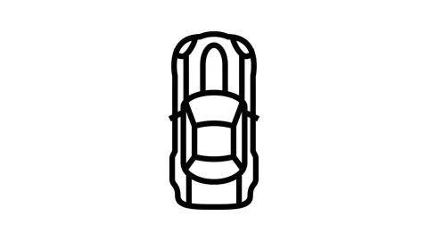 Engine car top view line icon animation Stock Footage 326134406