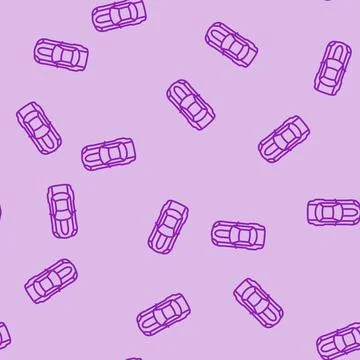 Engine car top view line seamless pattern Stock Illustration