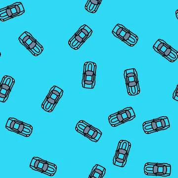 Engine car top view vector seamless pattern Stock Illustration