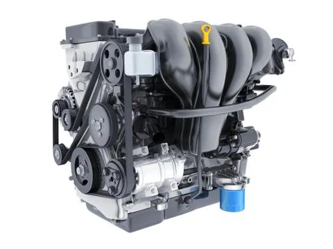 Engine car on white isolated background. 3d illustration Stockillustratie
