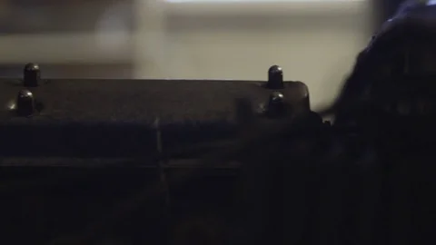 Engine of the Classic Jaguar Car. Camera Moving Left. Car Ready to Restore Stock Footage