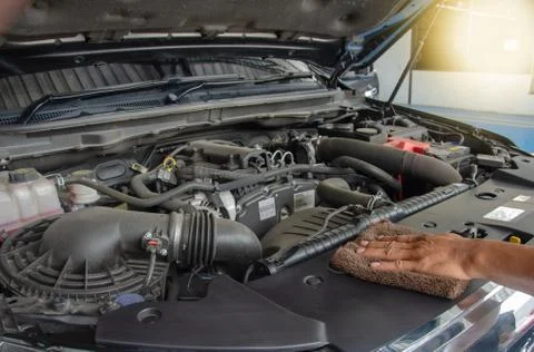 Engine cleaning Stock Photos