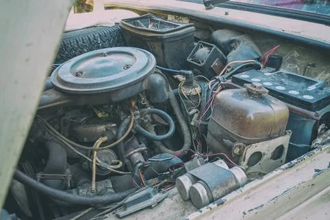 The engine compartment of the car Stock-Fotos