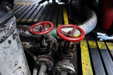 The engine compartment of the train Stock Photos