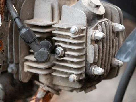 Engine component inspection workshop mechanical part close-up view engineering Stock Photos