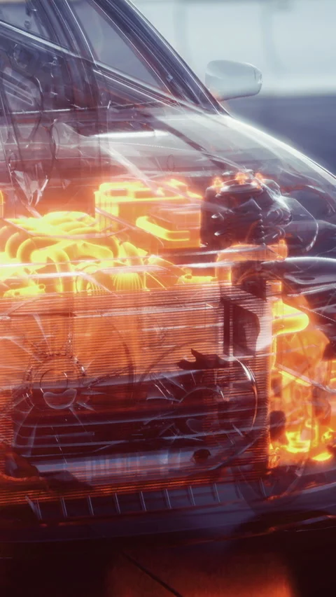 Engine components are visible in close up during a testing phase Stock Footage 336169633