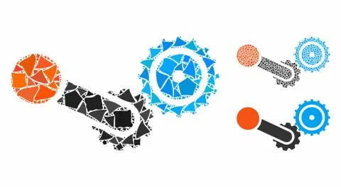 Engine Composition Icon of Inequal Parts Stock Illustration
