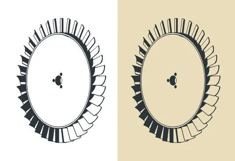Engine compressor blisk Illustrazione stock