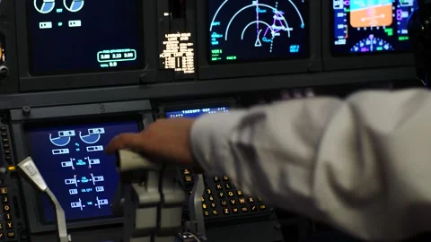 Engine control by flight crew in flight Video stock 263140359