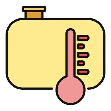 Engine coolant reservoir showing high temperature indicator Иллюстрация