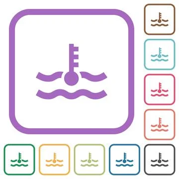 Engine coolant temperature indicator simple icons Stock Illustration