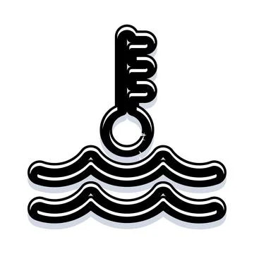 Engine coolant temperature warning indicator symbol Stock Illustration