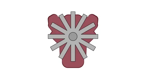 Engine cooling. Animation of the engine cooling system. Cartoon Stock Footage 108108668