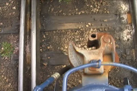 Engine Coupling with Cars Stock Footage 10712589